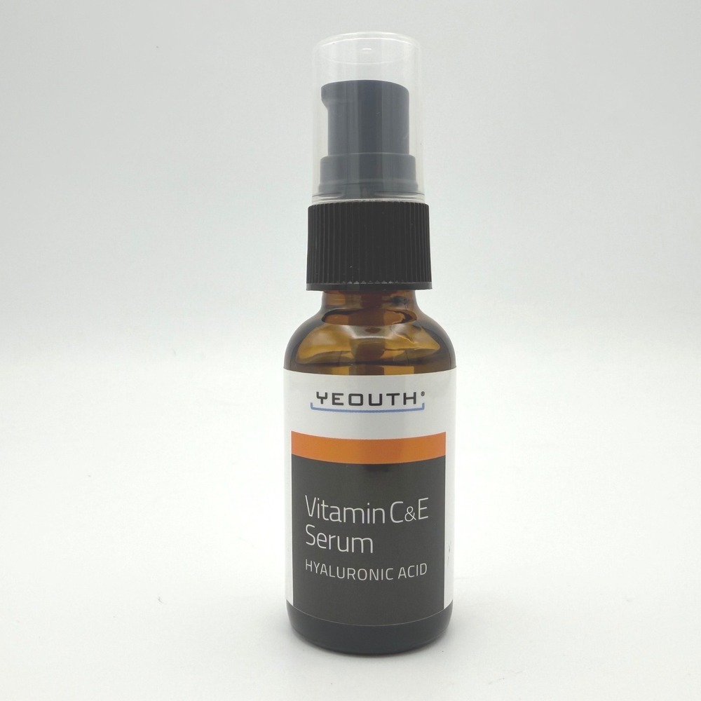 Yeouth Vitamin C & E Serum 1oz Amber Hyaluronic Acid Brightening NEW No Box